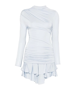 Self-Portrait Ruffled Long-Sleeved Mini Dress