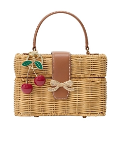 Self-Portrait Cherry Charm Mini Basket Bag