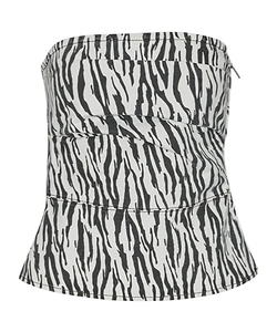 Rotate Printed Denim Top