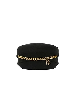 Chain-Embellished Baker Boy Cap