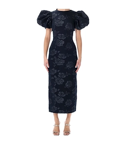 Rotate Jacquard Midi Dress