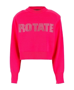 Rotate Logo Embellished Cropped Sweatshirt