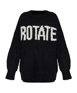 Rotate Logo Intarsia-Knit Crewneck Jumper