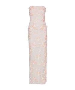 Rotate Flower Mesh Tube Dress