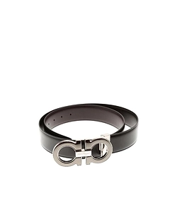 Double-Sided Silver Buckle Belt