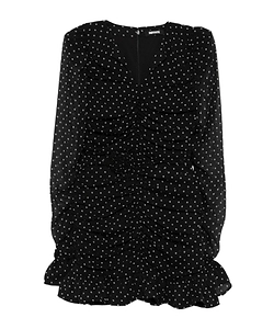 Rotate Printed Ruffled Hem Dress