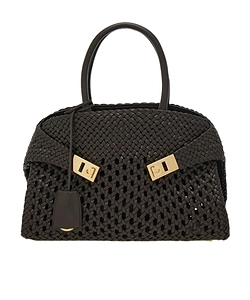Ferragamo Hug Small Woven Tote Bag