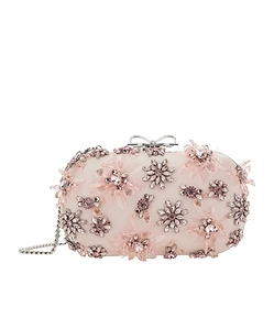 Floral-Embellished Clutch Bag