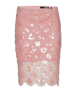 Rotate Sequin-Embellished Mesh Pencil Skirt
