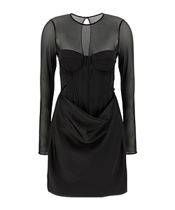 Rotate Semi-Sheer Corset Dress