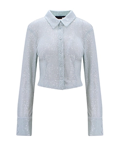 Rotate Sequin-Embellished Cropped Cardigan