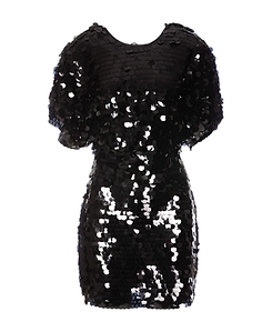 Rotate Sequinned Open-Back Dress