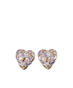 Self-Portrait Multi Embellished Heart Earrings