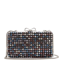 Chainmail Crystal-Embellished Mini Clutch Bag