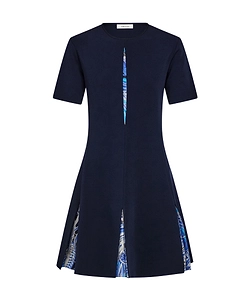 Knit Dress With Printed Inserts
