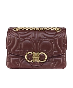 Large Gancini Logo Embossed Shoulder Bag