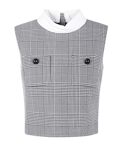 Checked Cropped Vest