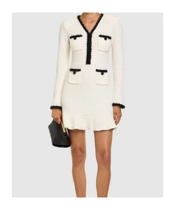 Round-Collar Long-Sleeved Dress