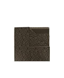 Ferragamo Gancini-Printed Fringed Edge Scarf