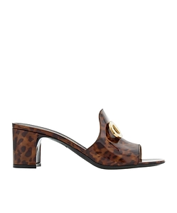 Mid Heel Mule With Gancini Buckle