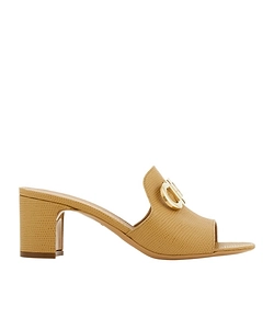 Mid Heel Mule With Gancini Buckle