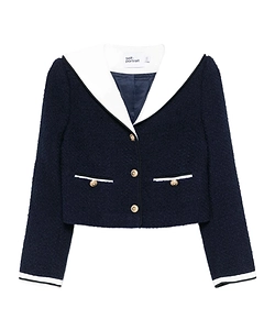 Self-Portrait Boucle Contrast Collar Jacket