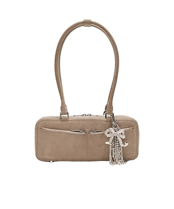 Self-Portrait Bow Charm Embellished Baguette Shoulder Bag