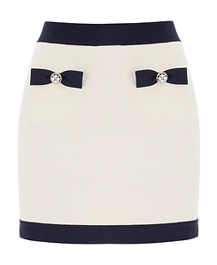 Self-Portrait Bow-Detailed Mini Skirt