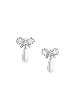 Self-Portrait Bow Embellished Earrings