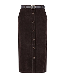 Self-Portrait Button Detailed Belted Midi Skirt