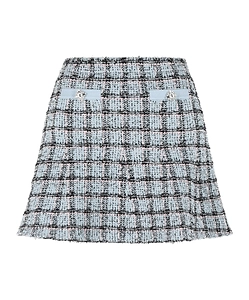 Self-Portrait Check Knit Mini Skirt