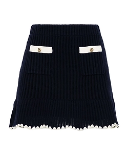 Self-Portrait Crochet Knitted Mini Skirt