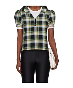 Shushu/Tong V-Neck Plaid Blouse