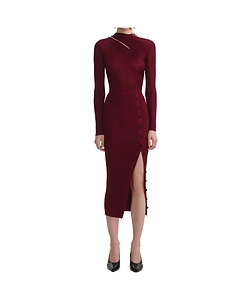 Self-Portrait Cut-Out Detailed Knitted Midi Dress