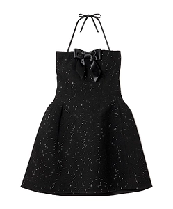 Strapless Bow-Detailed Sequin-Embellished Mini Dress