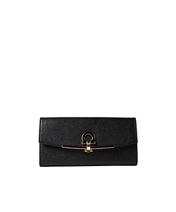 Salvatore Ferragamo Gancini Logo Plaque Clip Wallet
