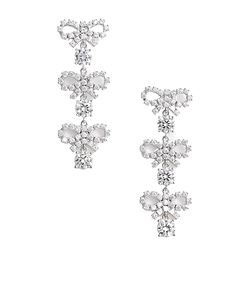 Self-Portrait Embellished Micro Bow Tiered Earrings