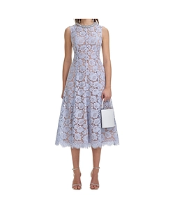 Self-Portrait Fine Lace Embellished Midi Dress