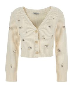Simkhai Rhinestoned Cropped Cardigan