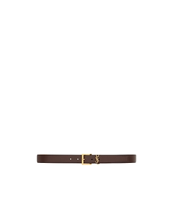 Saint Laurent Cassandre Logo Leather Belt
