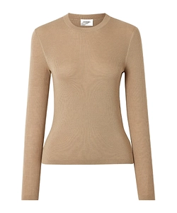 Crew Neck Ribbed Knit Sweater