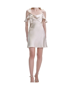 Self-Portrait Flower Satin Mini Dress