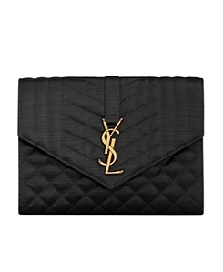 Envelope Flap Pouch In Mix Matelassé Satin