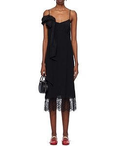 Rose-Appliqué Slip Dress