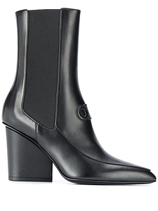 Salvatore Ferragamo Women S 732736 Black Leather Ankle Boots