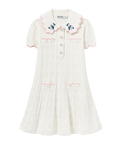 Self-Portrait Kids Heart Pointelle Knitted Dress