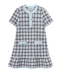 Self-Portrait Kids Textured Stripe Knit Dress