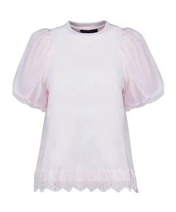 Simone Rocha Lace Detailed Puff-Sleeved T-Shirt