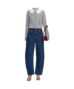 Self-Portrait Lace Collar Cardigan
