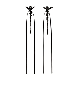 Simone Rocha Slim Bow Ribbon Drop Earrings